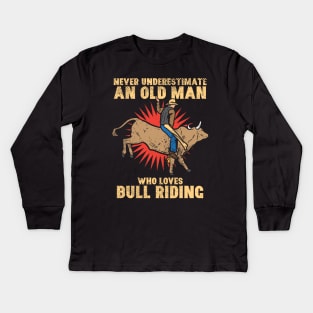 Bull Riding Kids Long Sleeve T-Shirt